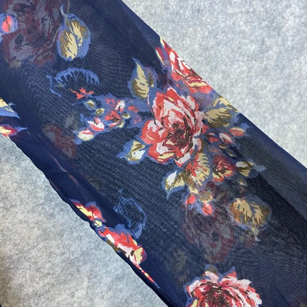Abercrombie & Fitch Floral Navy Shorts Romper Jumpsuit Sheer Sleeves‎ Size 2
